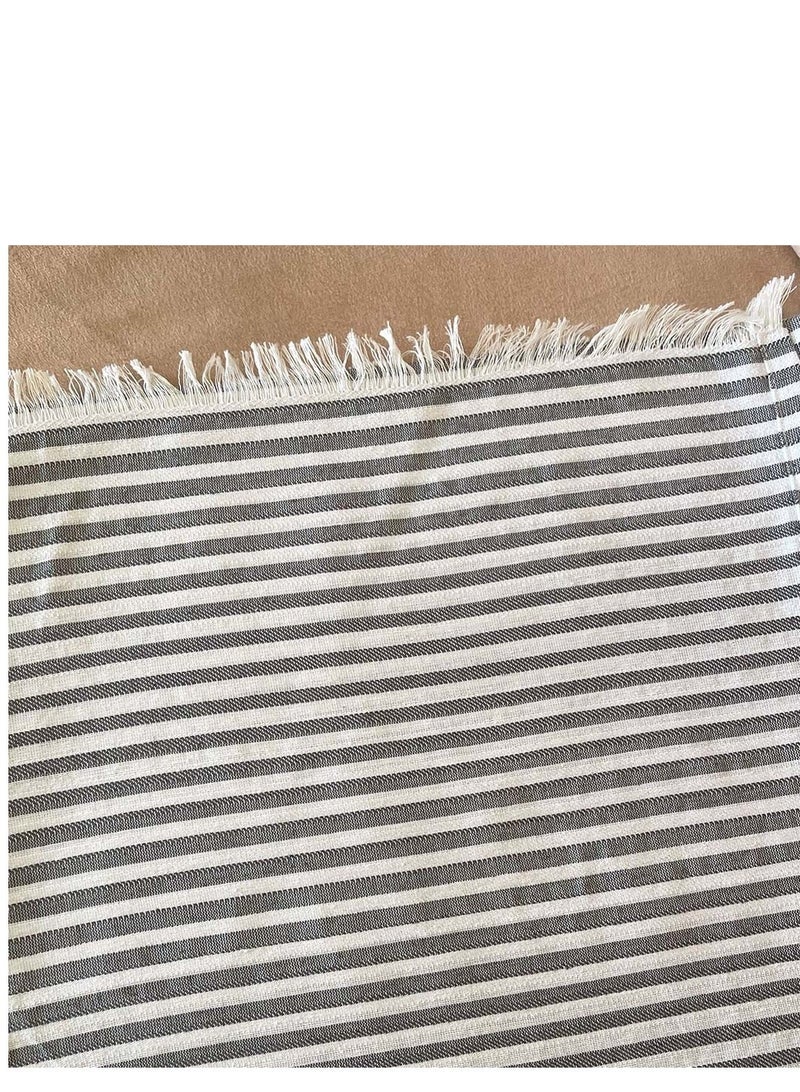 Inches Home Grey Calm Stripes Sofa Cover 220*90 CM - Image 3